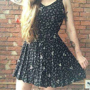 Black Music Note Dress